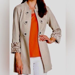 Statement coat georgette trim
